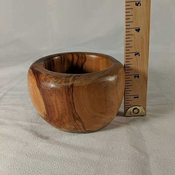 Vintage Olive Wood Herb Spice Grinder Mortar & Pestle Farmhouse Rustic Handmade - Picture 15 of 16